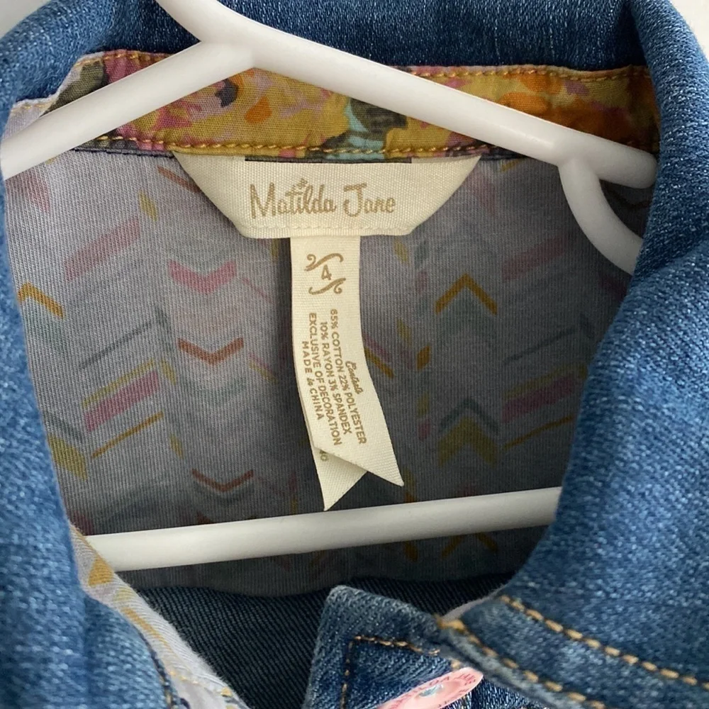 Matilda Jane Ruffle Jean Vest EUC